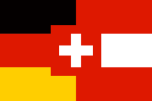 compilatie van vlaggen Duitsland, Oostenrijk en Zwitserland