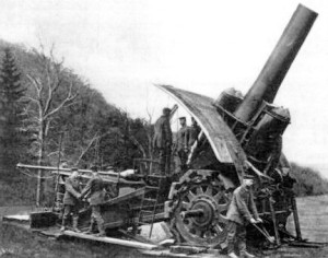 zwart/wit foto van een kanon van het staalconcern Krupp