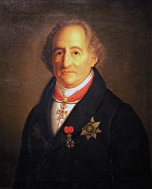 schilderij van de dichter Goethe op oudere leeftijd