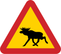 verkeersbord: waarschuwing voor overstekende elanden