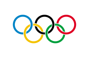 wit vlak met olympische ringen